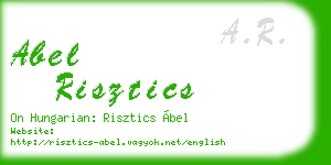 abel risztics business card